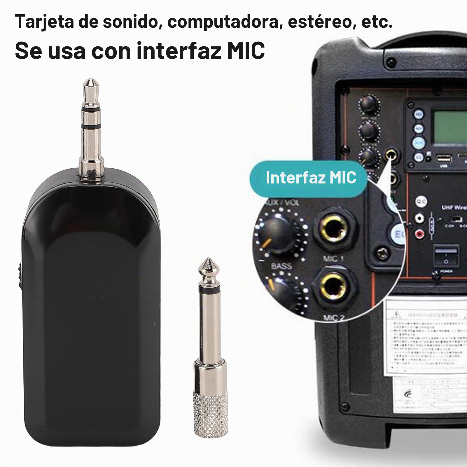 Annadue 2.4G Instrumentos Inalámbricos Micrófono Pastilla para Violín Acordeón Guitarra Saxofón Trompetas Clarinete Violonchelo Instrumento Receptor de Micrófono y Transmisor para PC