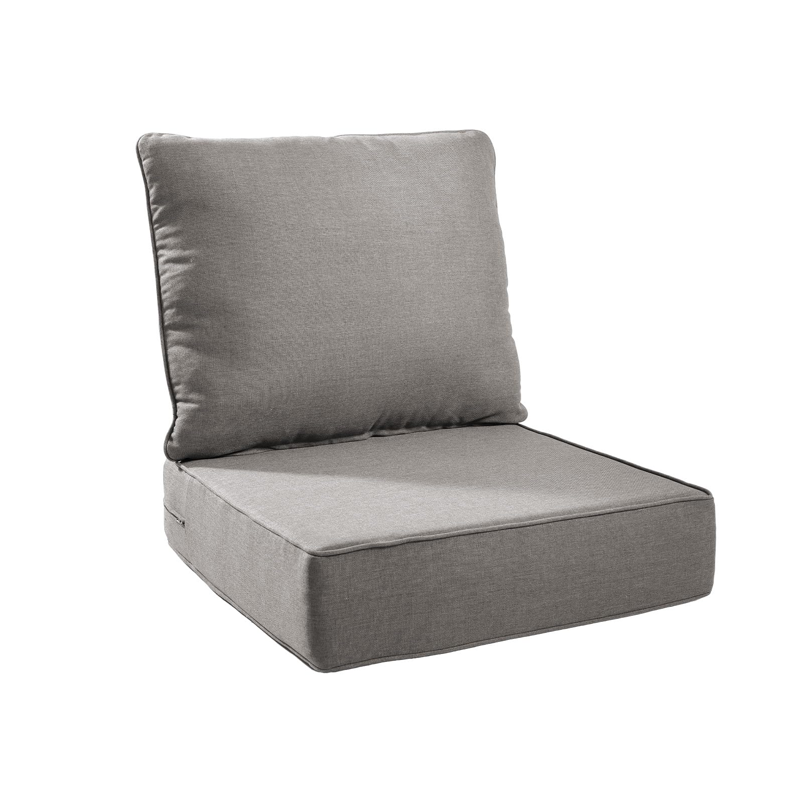 6" Thick Outdoor Chair Cushions - 24"* 24" Patio Furniture Cushions with Water Resistant &amp; Removable Cover, 28D High Density Sponge Patio Cushion for Outdoor Furniture Couch Chair Grey