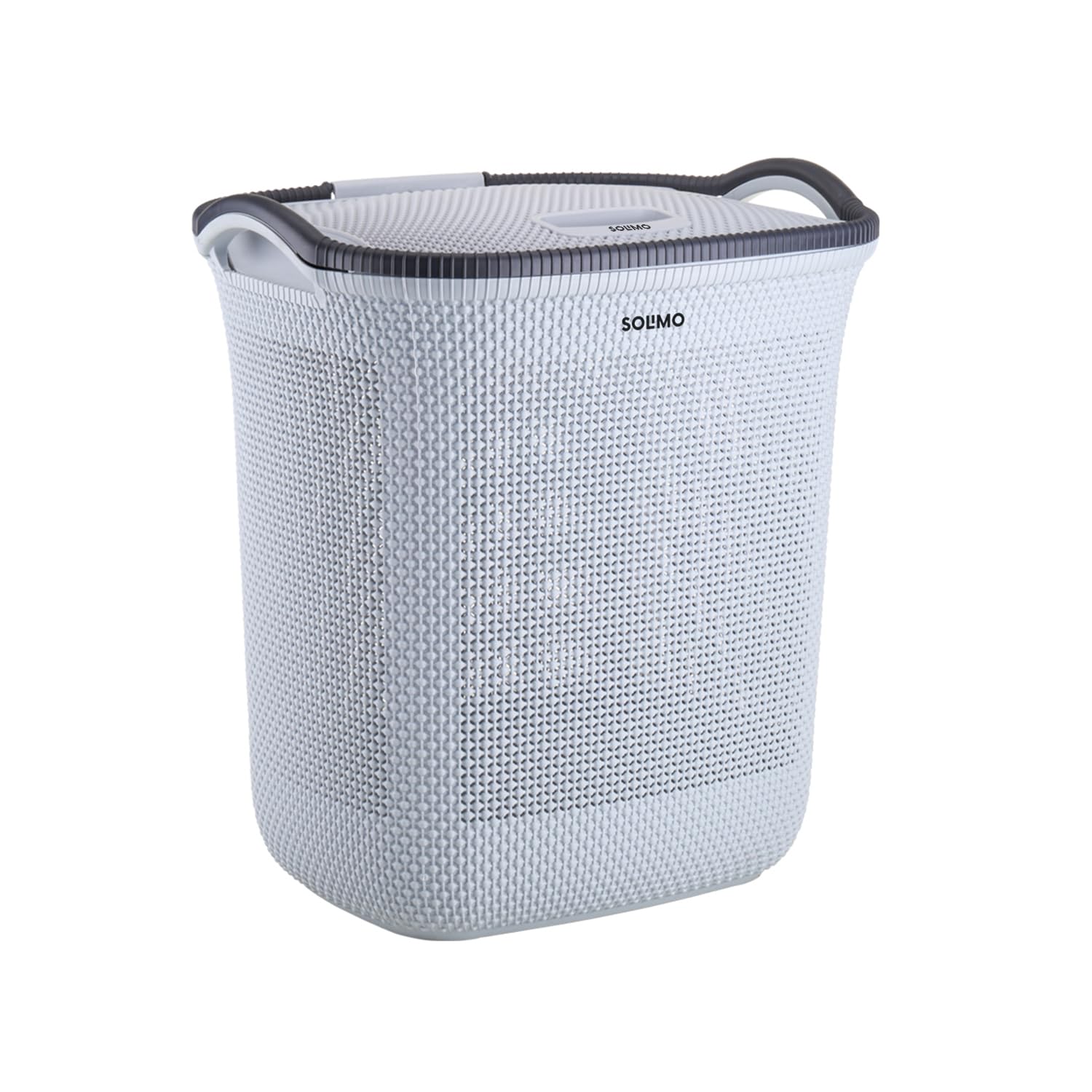 Amazon Brand - Solimo Honey comb Laundry Basket - Small- 42 Litres - 45 cm x 36 cm x 50 cm | Light grey
