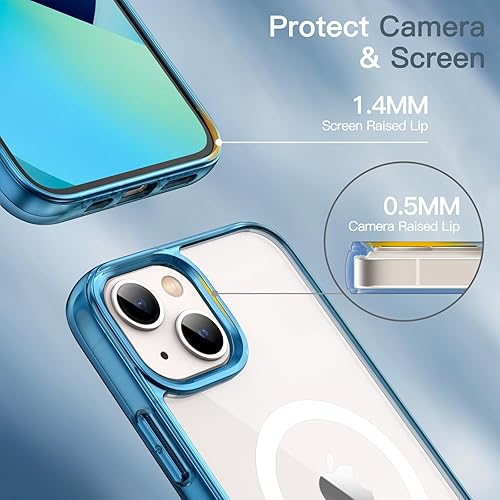 Miniatura 6 de JETech Funda magnética para iPhone 13 mini de 5.4 pulgadas, compatible con carga inalámbrica MagSafe, a prueba de golpes, parte trasera transparente