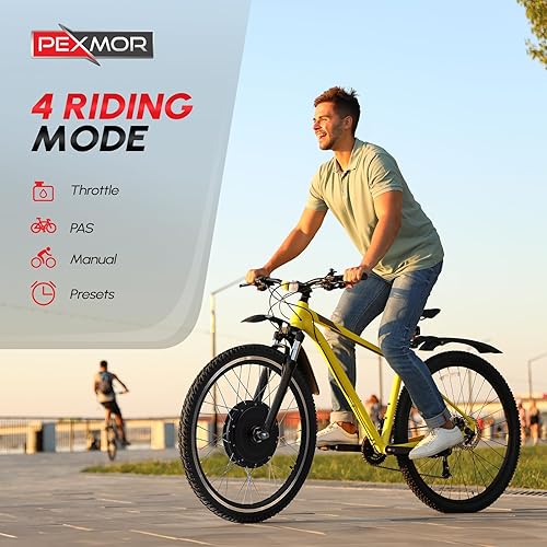 Miniatura 6 de PEXMOR Kit de conversión de bicicleta eléctrica, kit de conversión de bicicleta eléctrica de 36 V, 750 W, 24 pulgadas20 pulgadas, rueda delantera