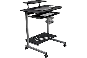 Techni Mobili Compact Computer Rolling Cart for Space Saving