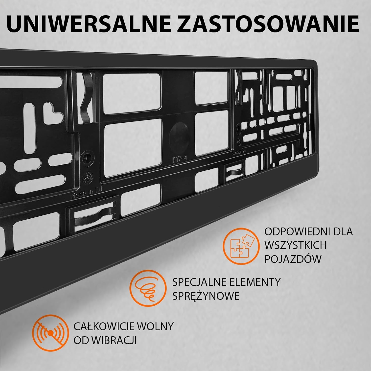 2x Uchwyt tablicy rejestracyjnej - trwały i bezpieczny - 8 śrub - czarny - 520x110 mm - Ra - Analyse des détails et conception