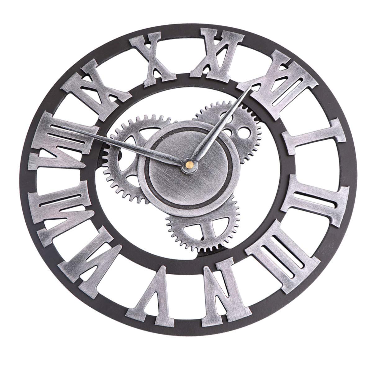 decoración Exterior Reloj rústico Scrunchie Negro Reloj de Pared numerado Reloj de Pared de Estilo Industrial Reloj de Pared Antiguo Decorativo Reloj de Arte
