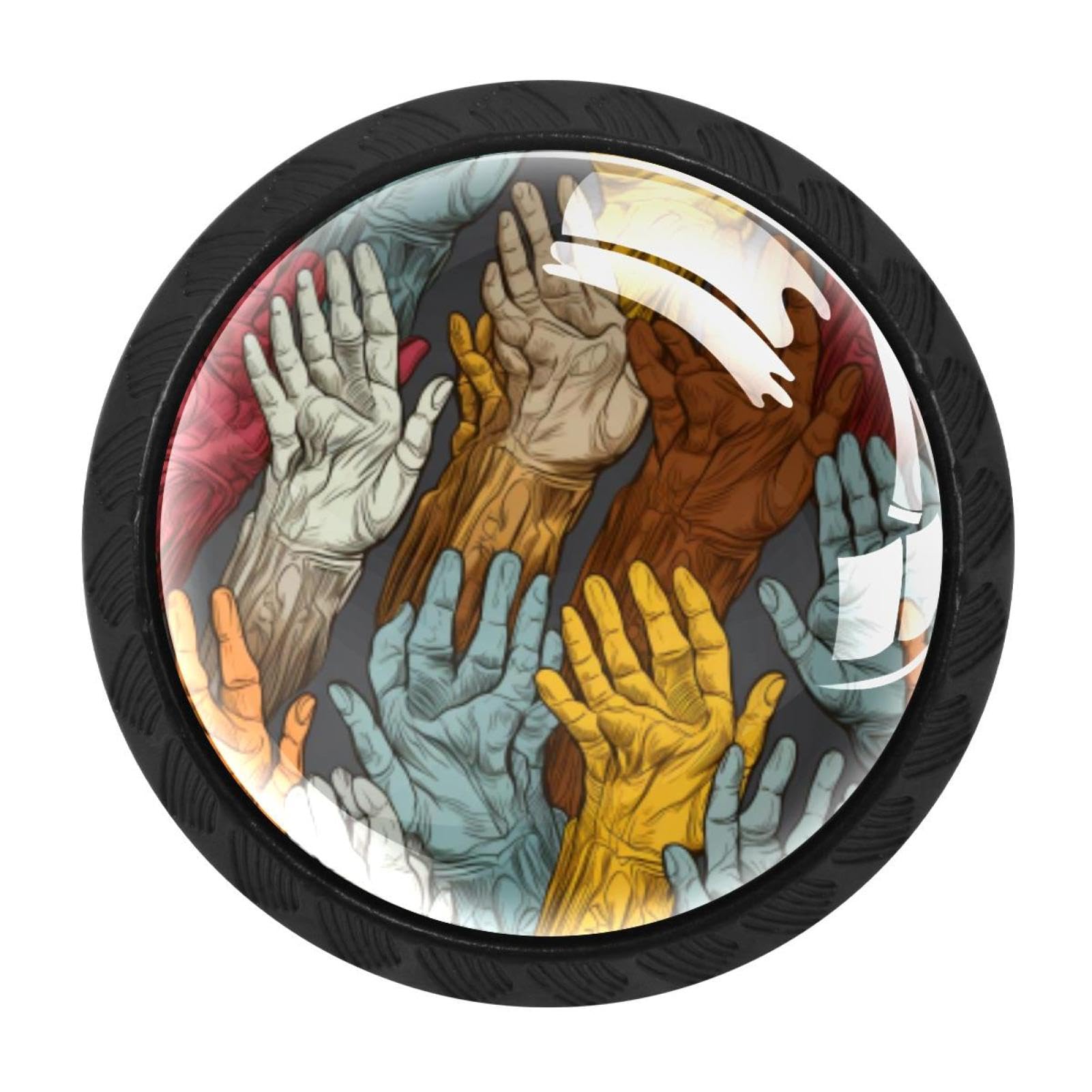 Chenzzzz Multicolored 16 4 Pcs Praying Hands Cabinet Knobs Crystal Drawer Pulls For Kitchen, Bathroom Cabinet, Dresser And Cupboard