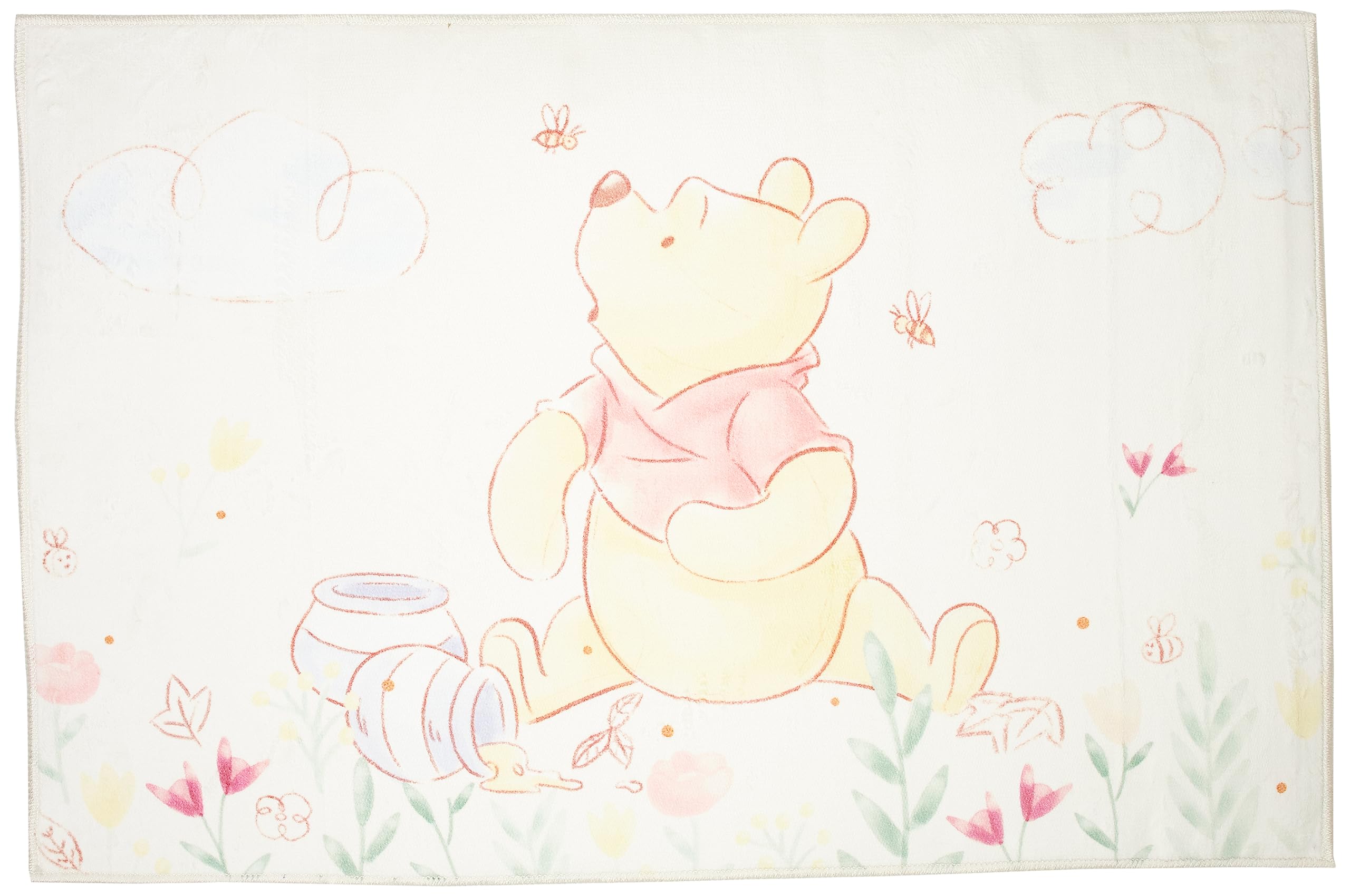 TAÇ Winnie the Pooh Baby Lisanslı Karakter Baskılı%100 Polyester Halı, Çok Renkli, 80x120 cm