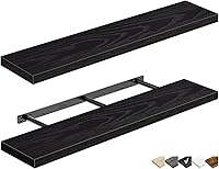 Vista 22 de QEEIG Estantes flotantes para pared de 23.6 pulgadas de largo, estante montado en la pared, baño, cocina, sala de estar, dormitorio, granja