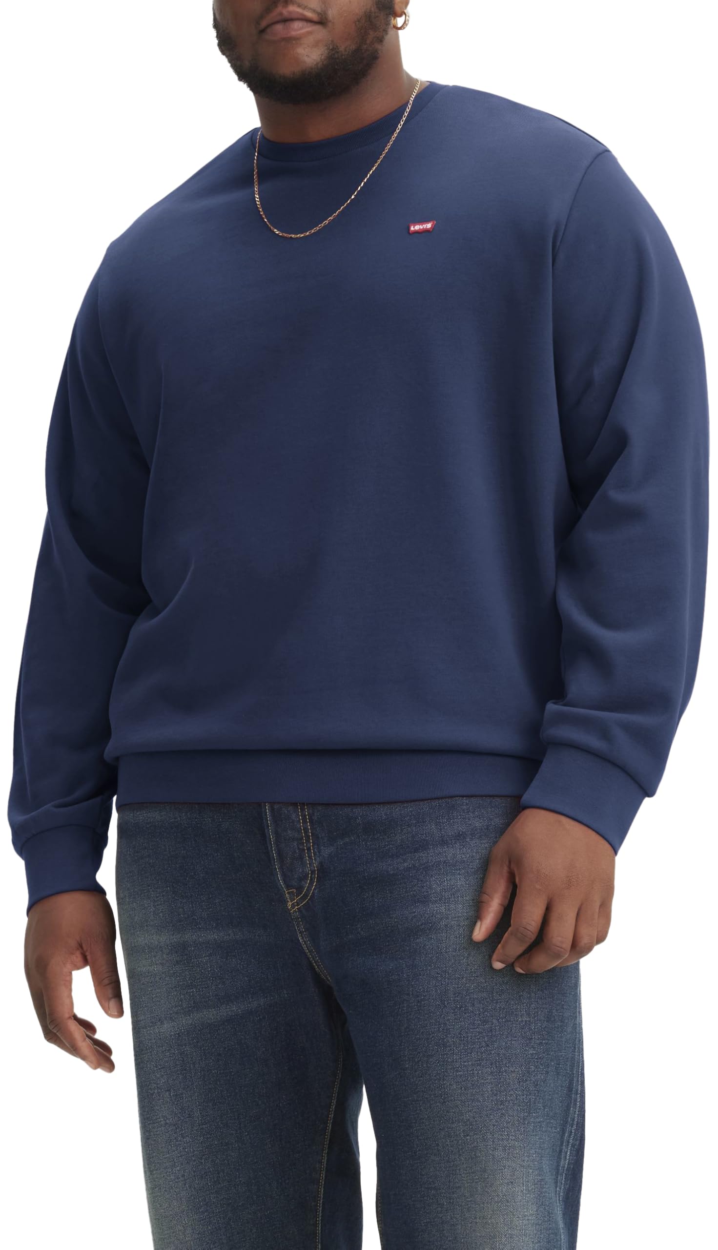 Levi's Men's Big & Tall Original Housemark Crew Sweatshirt, Blue, 5XL