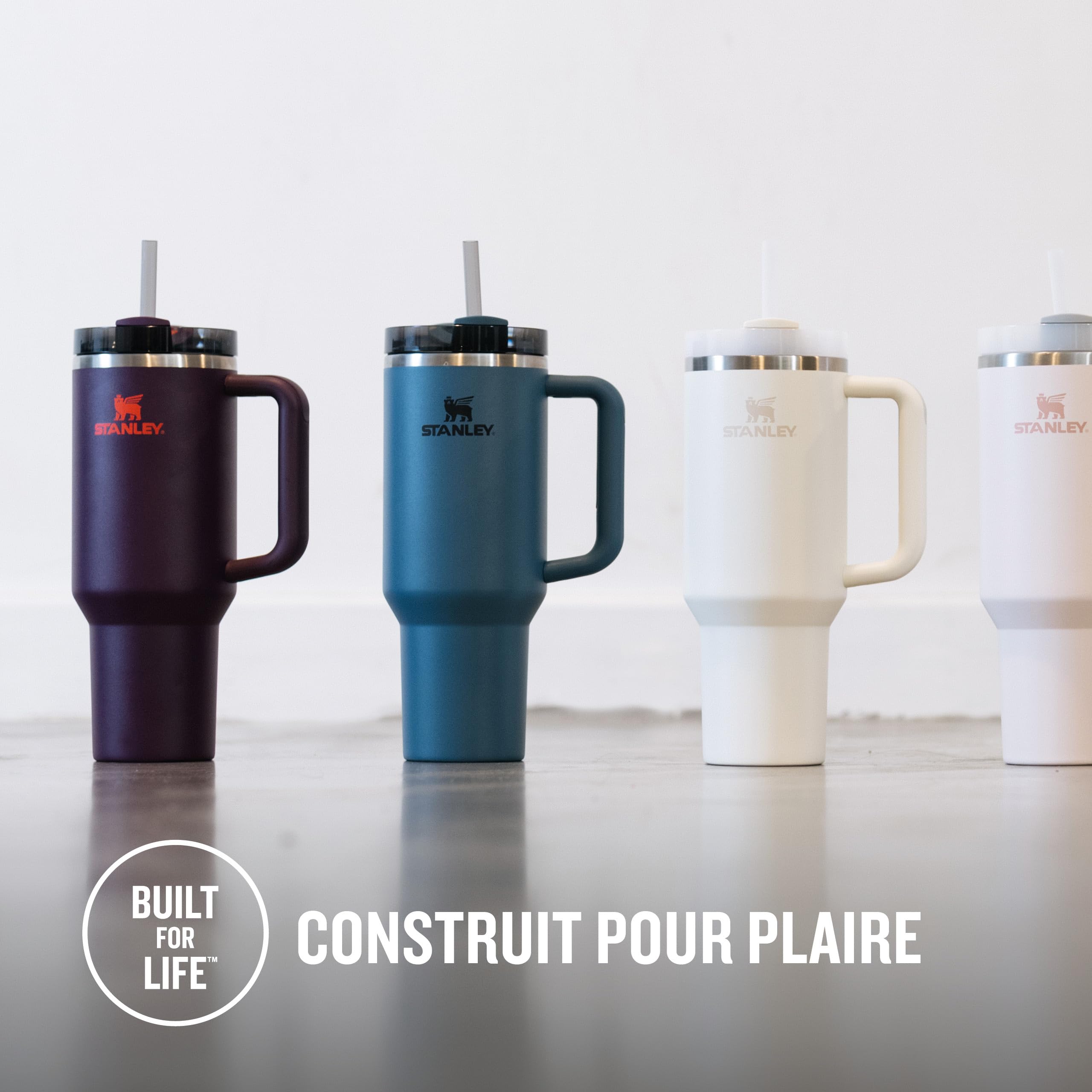STANLEY Quencher H2.0 FlowState Mug Isotherme avec Paille 1.2L - Froid Pendant 11 Heures - Glacé Pendant 48 Heures - Thermos Lavable au Lave-Vaisselle - Gourde Inox Sans BPA - Blue Spruce