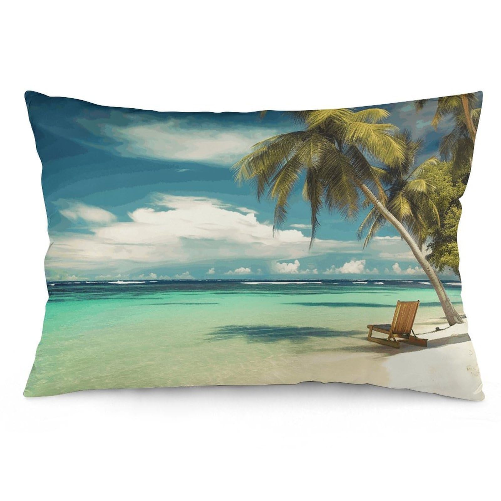 2 Pack Pillow Cases for Hair and Skin, Soft Breathable Pillow Case Covers with Hidden Zipper, Tropical Holidays Pillowcase 12 "x20 Pillow Covers for Sleeping Gift