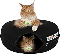 Vista 41 de Cattasaurus Peekaboo - Cueva para gatos, extra espaciosa para múltiples y grandes gatos de más de 12 libras, camas desmontables para gatos