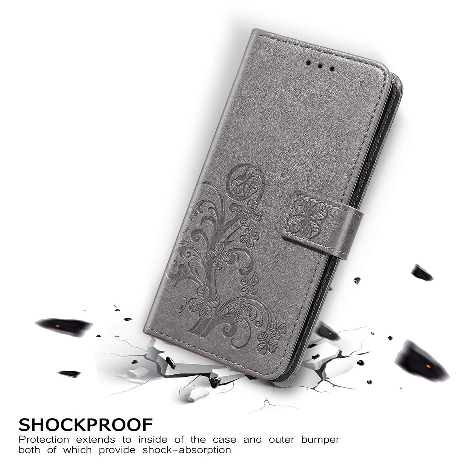 Unichthy For HONOR X6b 5G Case Shockproof PU Leather Flip Wallet Phone Skin Book Folio Magnetic Protective Cover TPU Bumper with Stand Card Slots for HONOR X6b 5G - Image 2