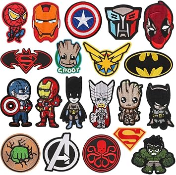 20 Pieces Superhero Patches Embroidered Applique Patches,Iron on/Sew on Patches Fabric Repair Patch for Kids Adult Clothes Jeans Jackets Hats Shoes Backpacks