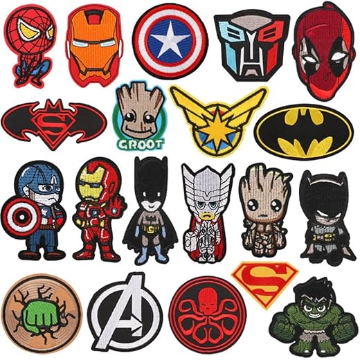 Iron on Patches,20 Pieces Embroidered Applique Patches,Sew on Repair Patches Fabric Repair Patches for Kids Adult Clothes Jeans Jackets Hats Shoes Backpacks