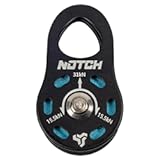 Notch CE Certified Black Micro Pulley for Tending a Friction Hitch or a Smooth Redirect in The Tree, Free Swinging Side Plates, Use with Lines up to 1/2” (12.9mm) MBS: 7,000 lbs. (30.6 kN), (50019B)