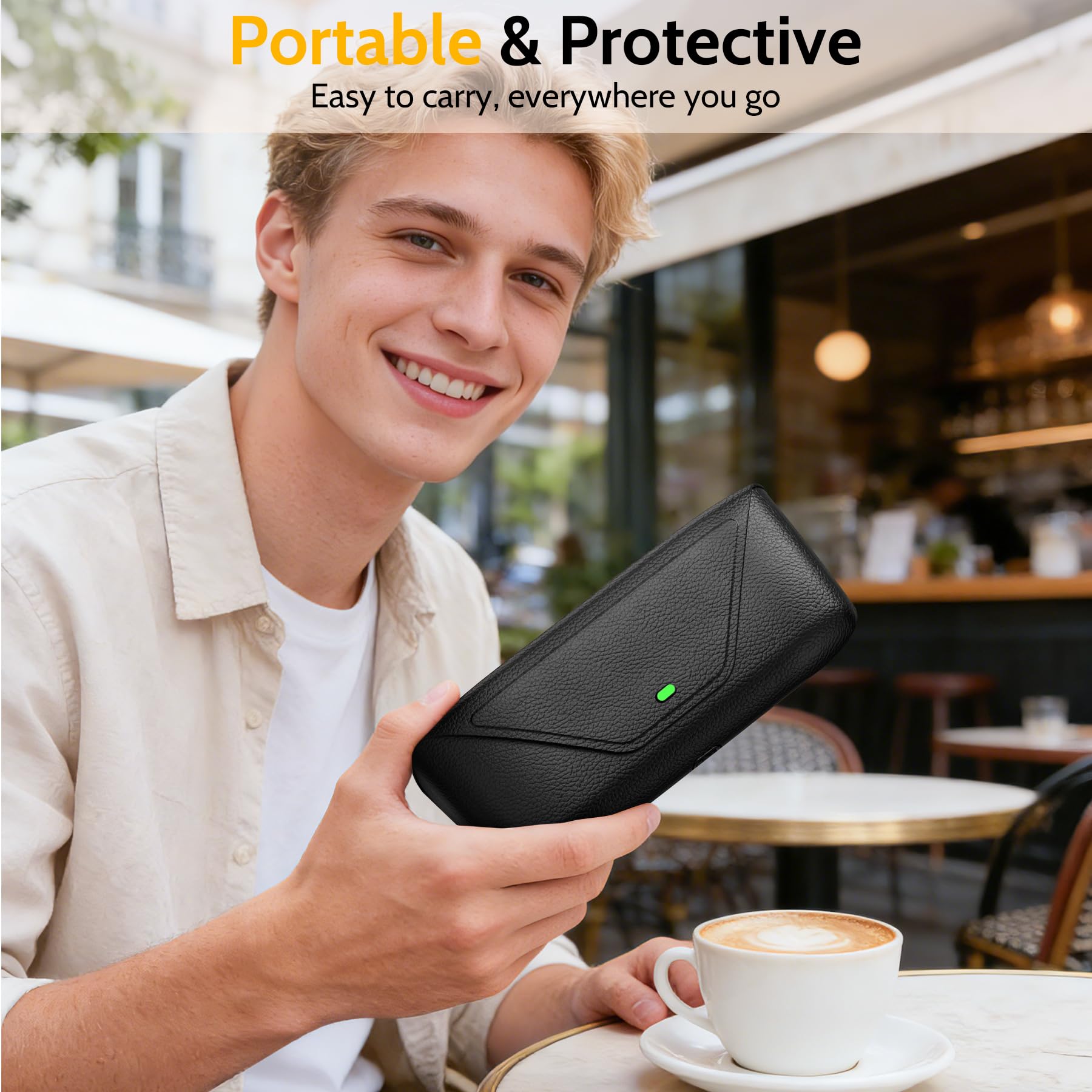 Magnetisches Ladebrillenetui, kompatibel mit Ray-Ban Meta Smart Glasses (Gen 1/2), 3000 mAh tragbares Powerbank-Ladegerät für RayBan Meta Glasses Wayfarer, Skyler, Headliner & Oakley Meta HSTN