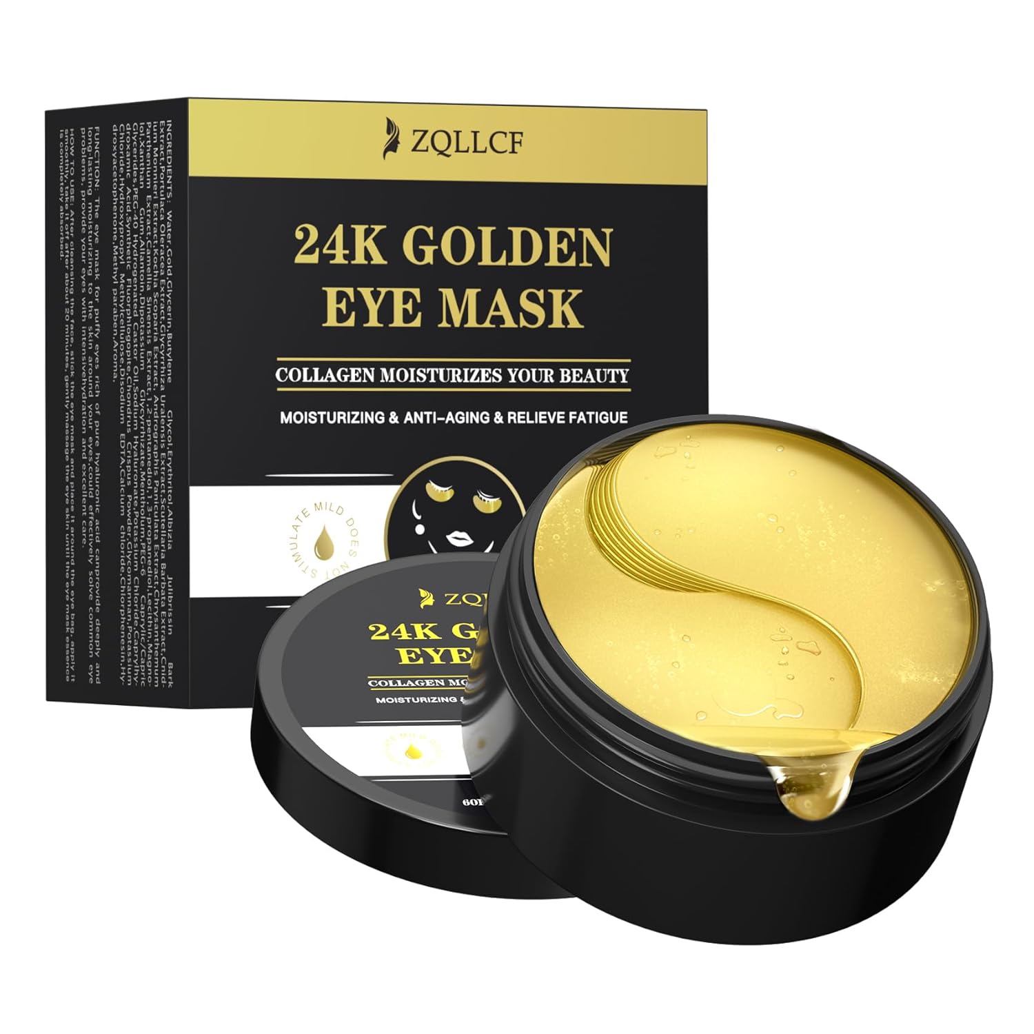 Under Eye Patches – Gold Eye Mask for Puffy Eyes and Dark Circles, 60PCS Collagen Eye Gel Pads with Hyaluronic Acid for Puffiness & Wrinkles, Under Eye Treatment Skin Care Products Under Eye Patches – Gold Eye Mask for Puffy Eyes and Dark Circles, 60PCS Collagen Eye Gel Pads with Hyaluronic Acid for Puffiness & Wrinkles, Under Eye Treatment Skin Care Products