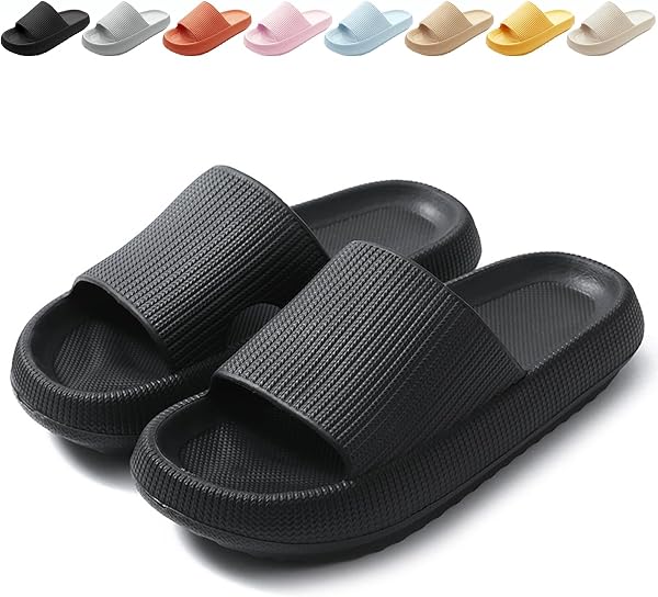 Calish Badeschuhe Herren Damen Cozislides Original Slippers Cloudyzz Schlappen Wolke rutschfeste Badelatschen Hausschuhe Sommer Pantoletten Badeschlappen Flip Flops Indoor/Outdoor - 1