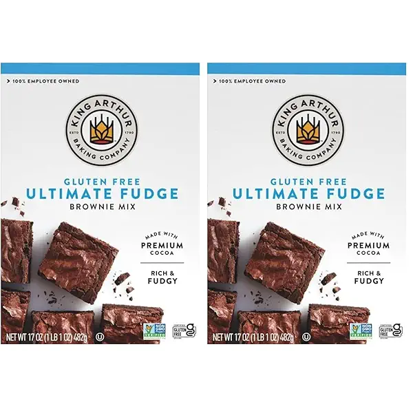 King Arthur Gluten-Free Fudge Brownie Mix, Certified Gluten-Free, Non-GMO Project Verified, Certified Kosher, 17 Oz (Pack of 2) 1