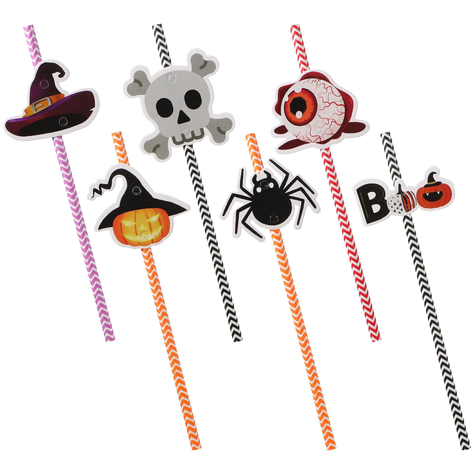 Cannucce Di Carta Halloween 6 Confezioni Decorative Cannucce Per Bere Feste Di Halloween Strisce Colorate