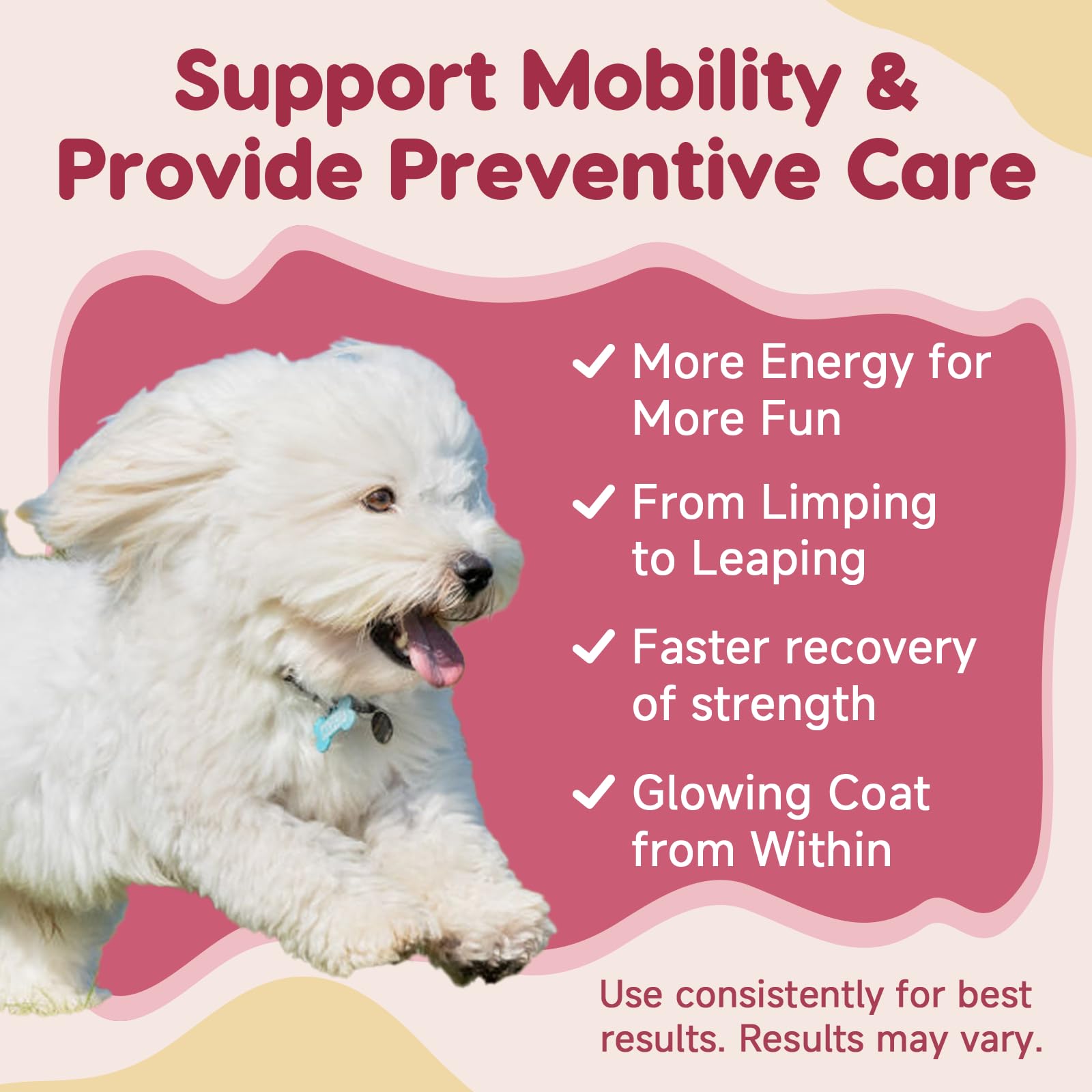 Glucosamine for Dogs - Joint Supplement for Dogs with Chondroitin, MSM, Omega 3, Hemp, Turmeric for Dog Joint Pain Relief, Dog Joint Supplement with Calcium Support Cartilage & Bone Health, 180 Chews - image 8