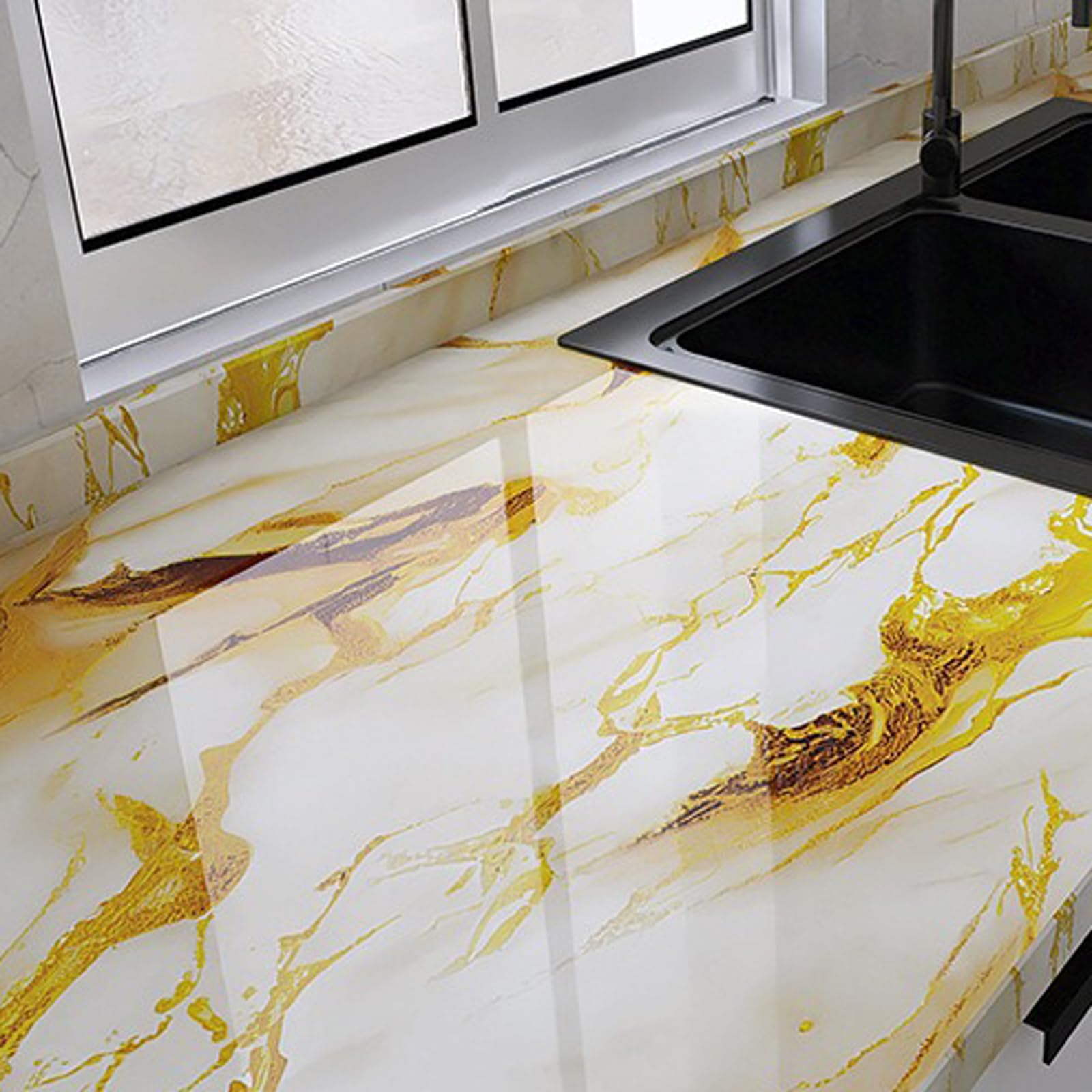 Foelanne Style 5 Back Self Adhesive Wallpaper, Pet Marble Contact Paper 60Cmx5-30M(,60Cm*30M)
