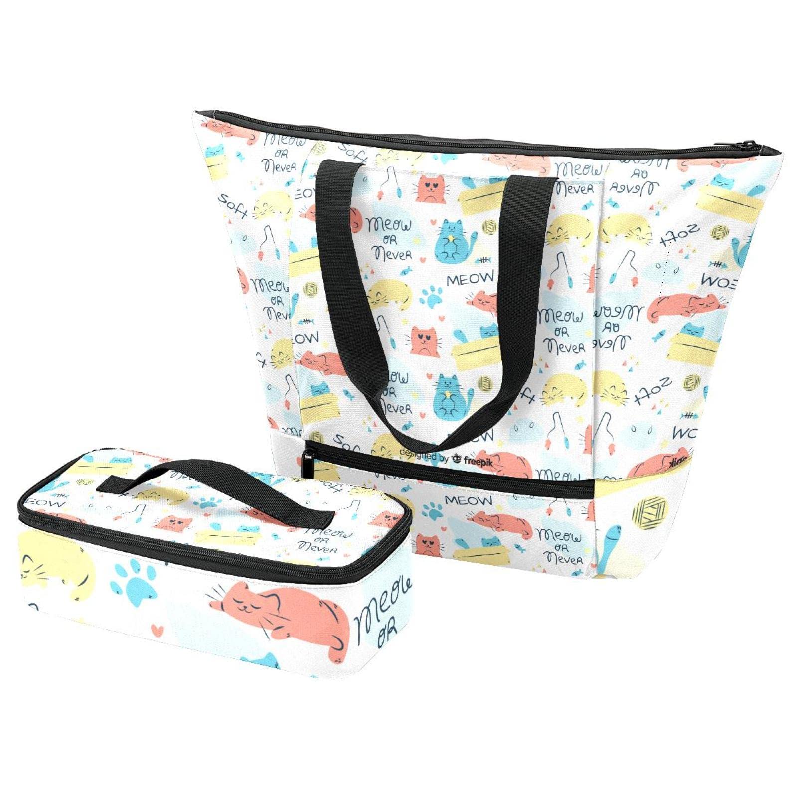 Boîte à déjeuner légère et grand sac thermique à fleurs