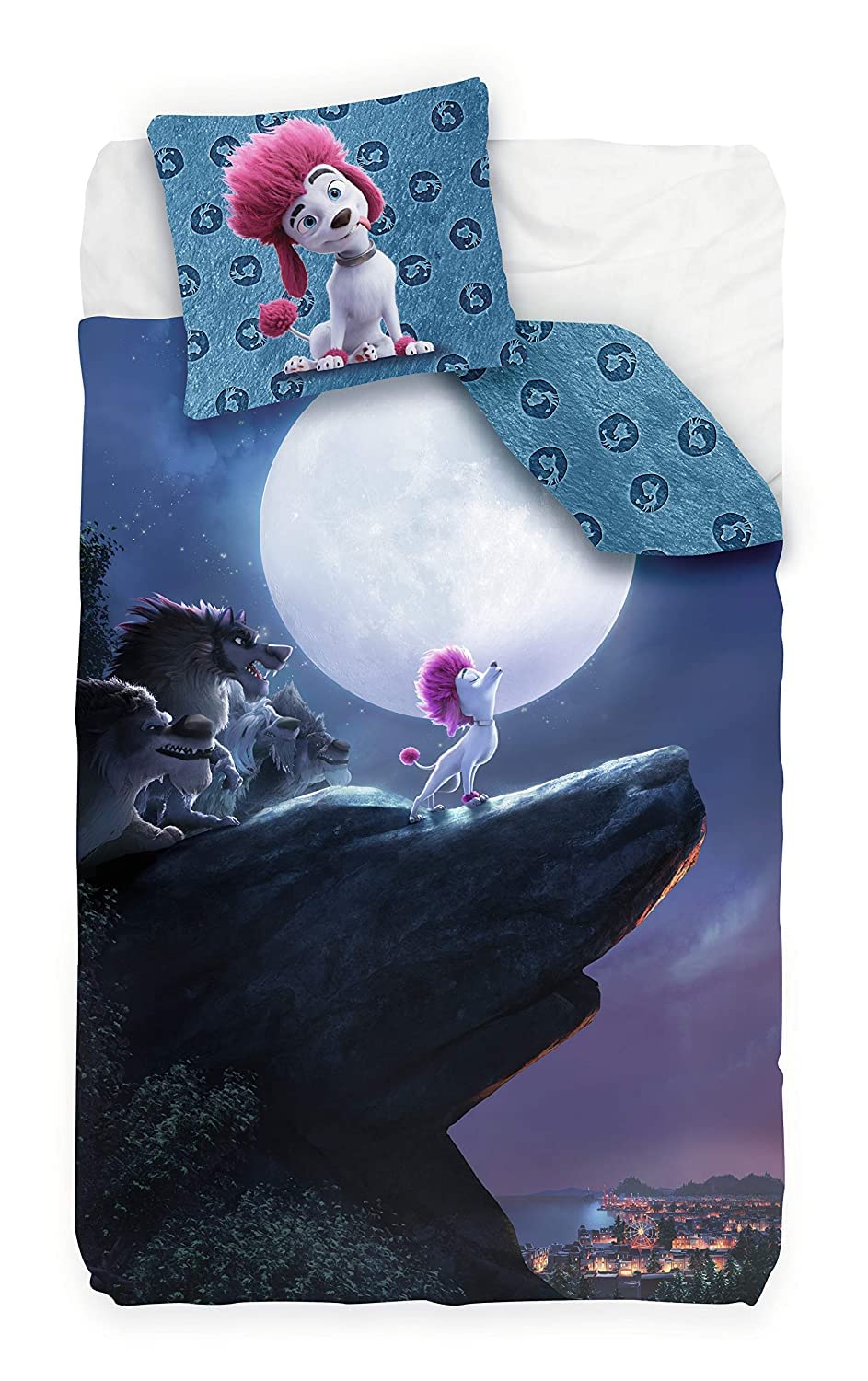 100% Wolf Bettbezug - Doppelseitig 140x200 Cm Mit Druckknöpfen