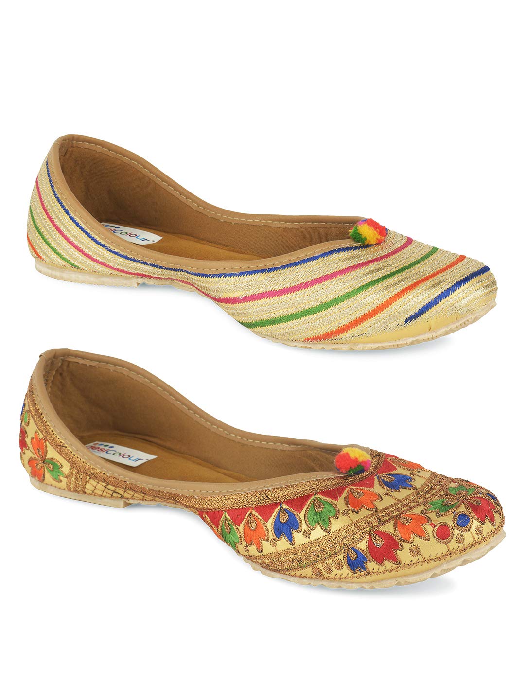 desi colour Best Comfortable Multi Colour Womens Daily Party Office Wear Punjabi Jutti Mojari Juti Shoe-picture-36