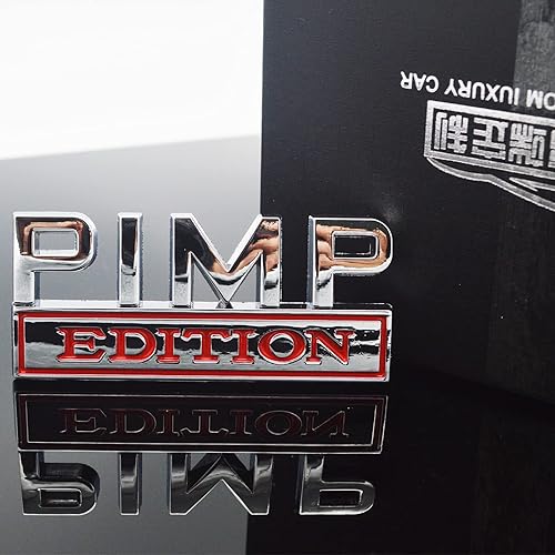 Miniatura 8 de GeeGeeTop Pegatina universal de repuesto de emblema PIMP Edition para automóvil camión SUV compatible con Ford F150 J Eep Dodger Chevrolet insignia