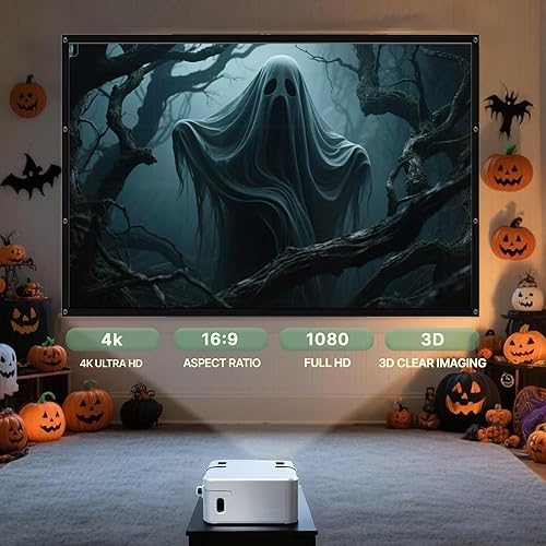 Miniatura 3 de AAJK Pantalla de proyección trasera holográfica de 80 pulgadas, pantalla de proyector de ventana portátil, pantallas de proyección al aire libre,