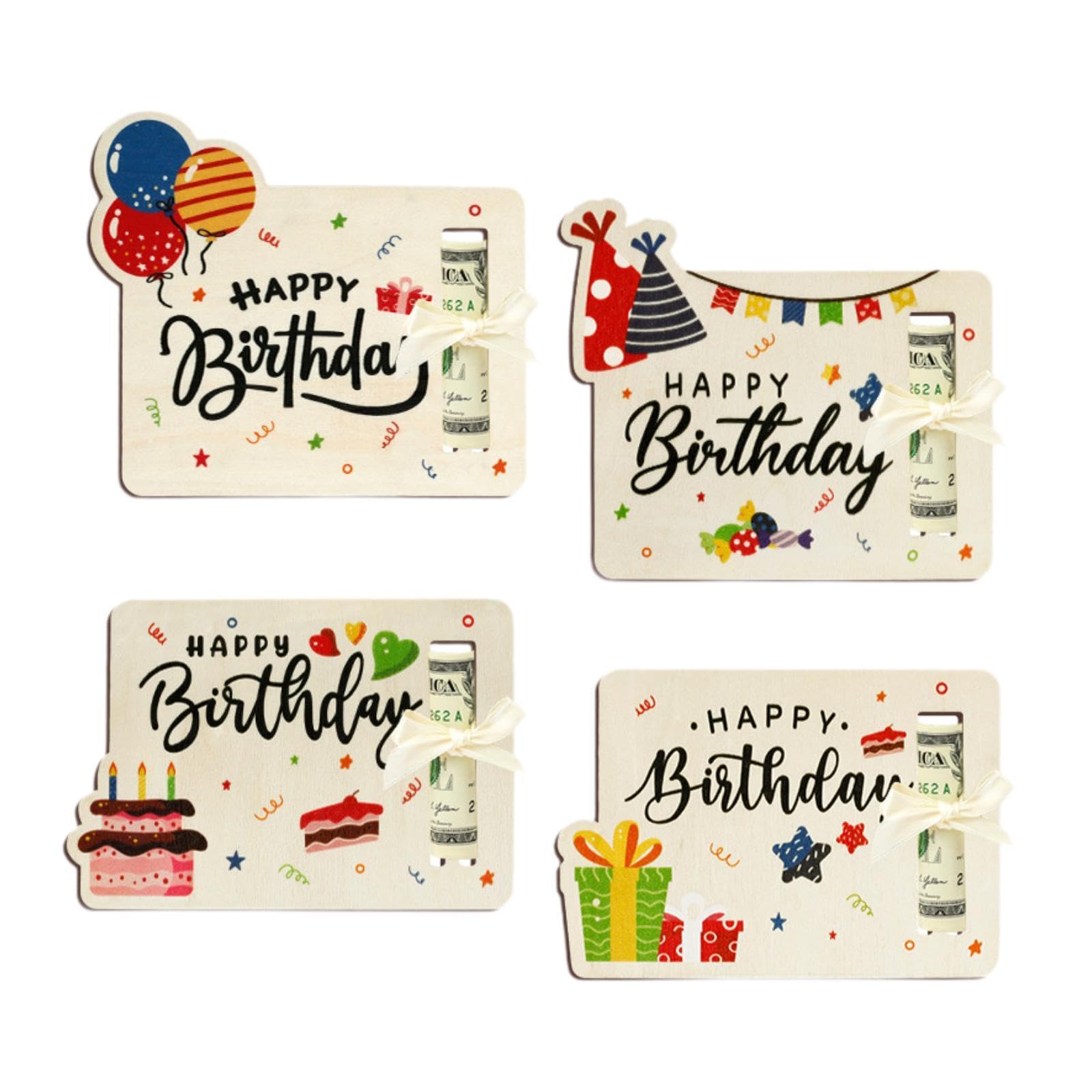 UJEAVETTE Birthday Money Holder for Party Fun Unique Wooden Money Holder-image-47