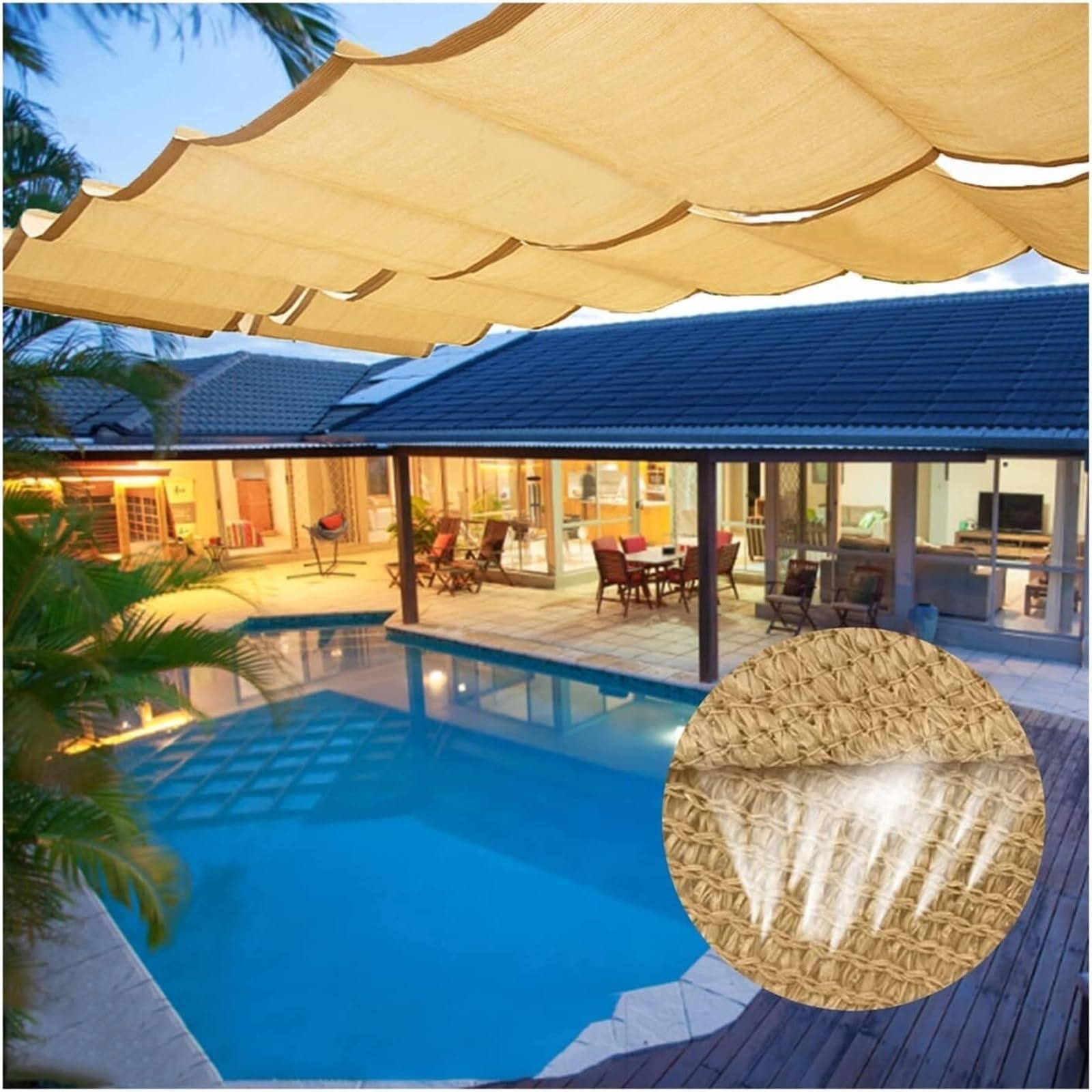 Voile d'ombrage rétractable terrasse extérieure, auvent de protection solaire avec kit complet