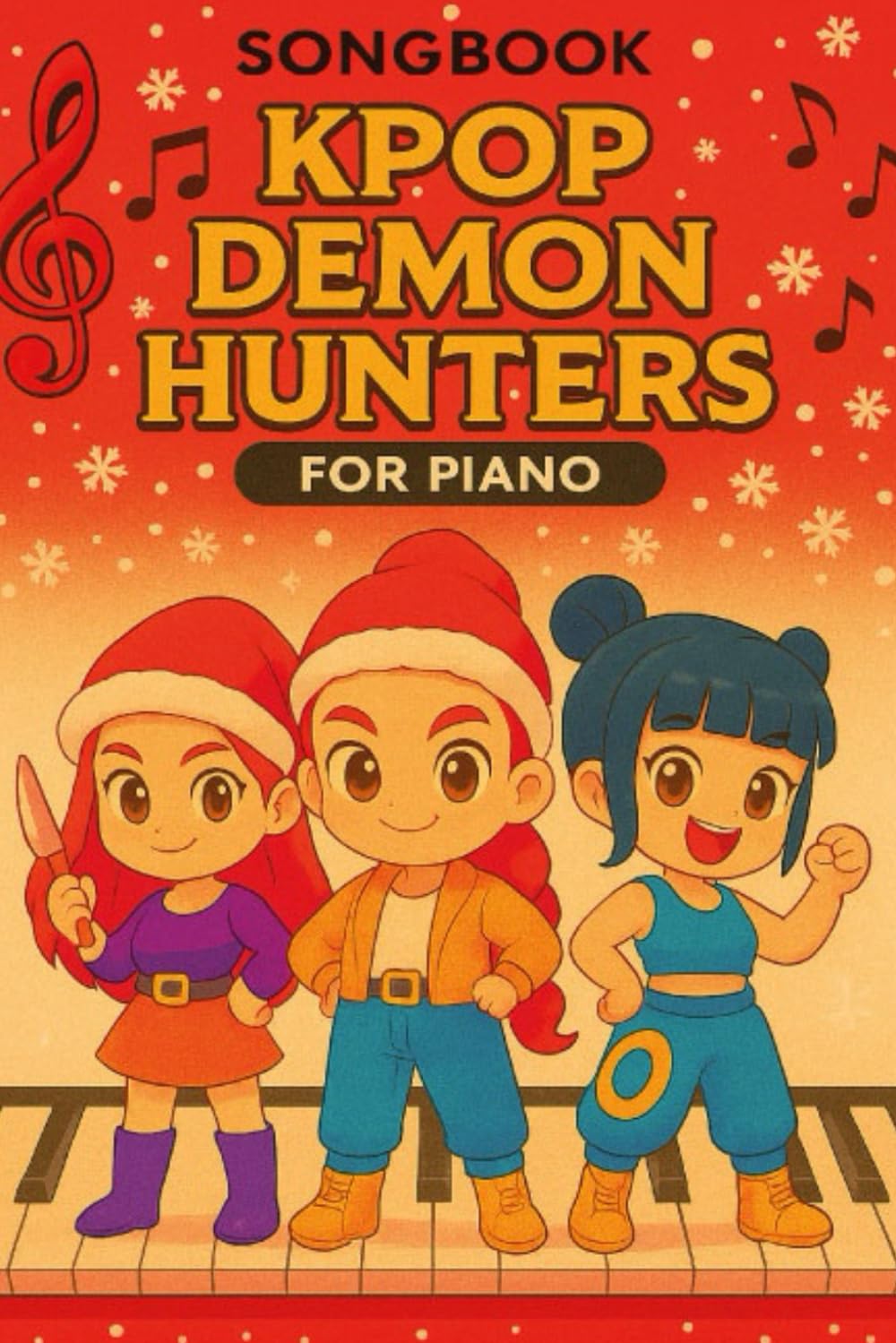 Christmas K-pop Dmon's Hnter's Songbook: Easy Piano Arrangements & Holiday-Inspired Illustrations