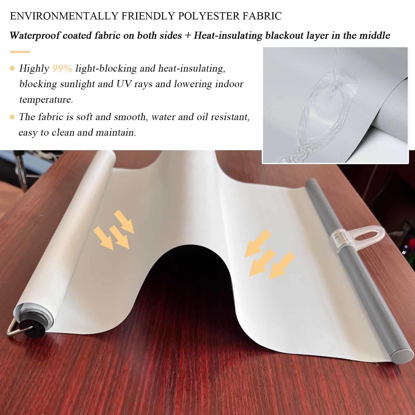 Tenda avvolgibile oscurante senza fili, portatile, retrattile, senza trapano, avvolgibile, con ventose e ganci, parasole temporaneo, isolante, per casa e ufficio (blu, 32 x 150 cm)