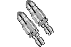 Sewer Jetter Nozzle 2PCS, NIKOEO Sewer Jetting Nozzle for Pressure Washer with Stainless Steel