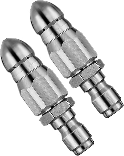 Boquilla de alcantarillado para chorro de alcantarillado NIKOEO, boquilla de alcantarillado para lavadora a presión con acero inoxidable, boquilla