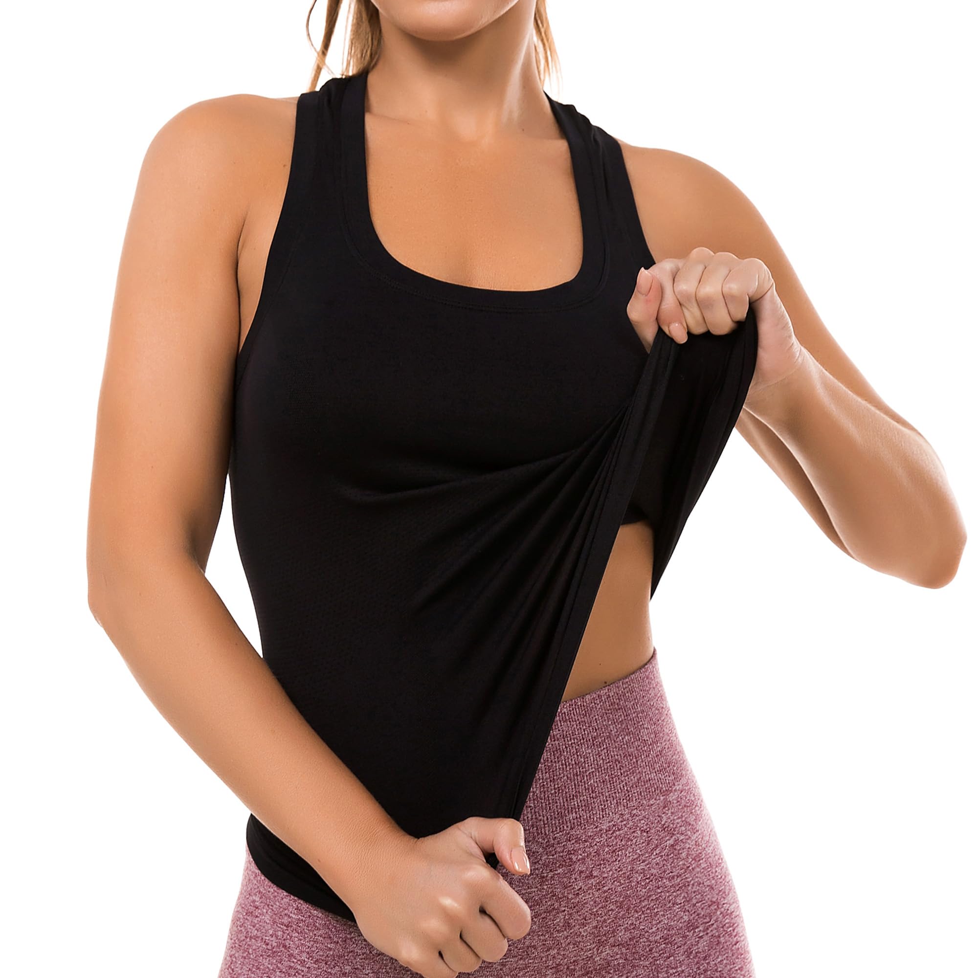 MathCat Workout Tops for Women Seamless Basic Sleeveless Muscle Tank Tops Racerback Athletic Yoga Running Daily Shirts XS-L