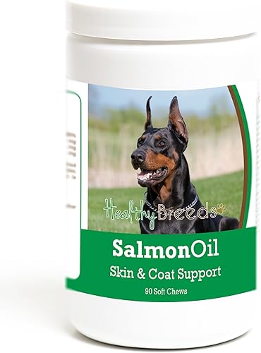 Healthy Breeds Doberman Pinscher Aceite de salmón masticables blandos 90 unidades