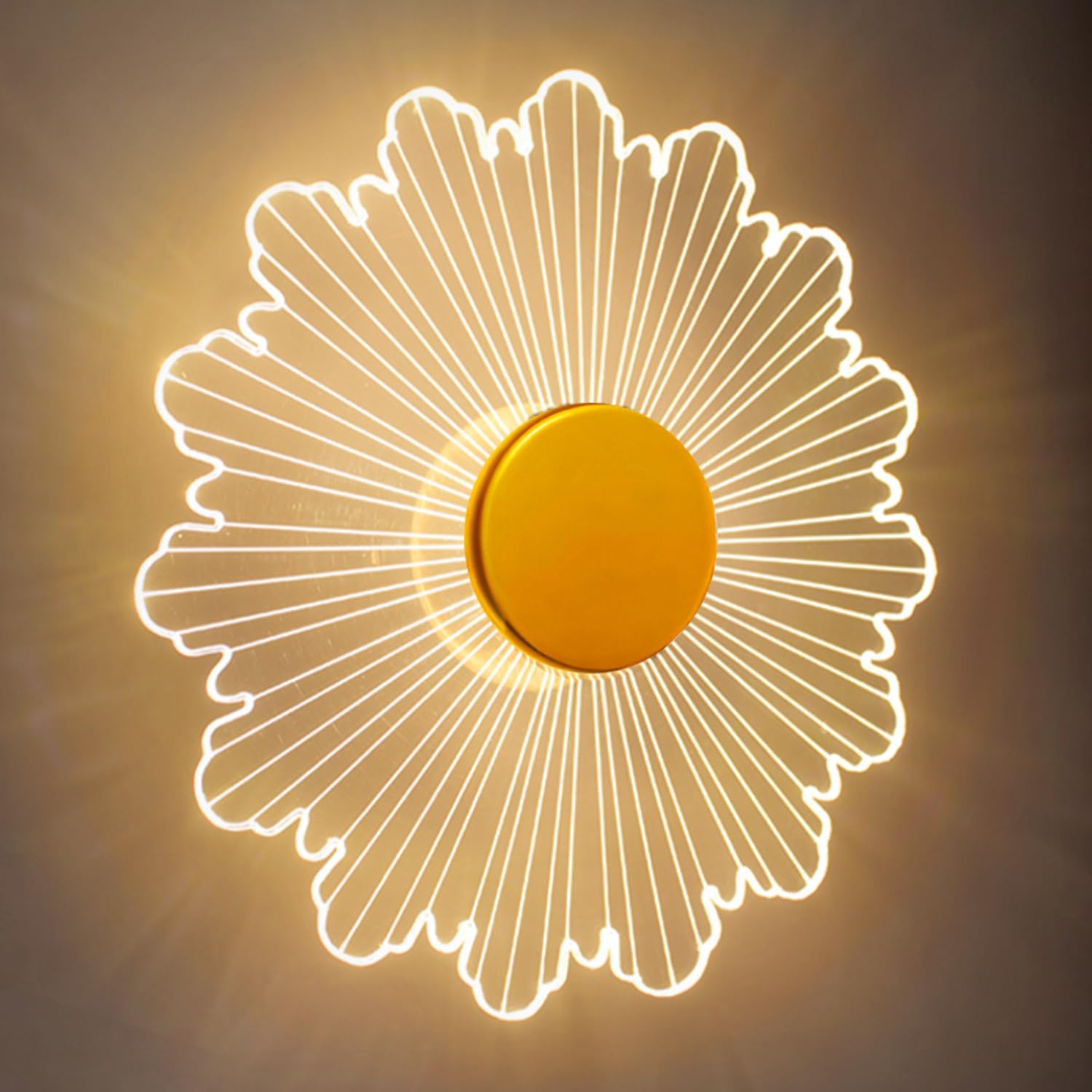 Lamp master Luminous Flower Wall Light | 23cm Acrylic LED Decorative Lamp | Energy-Efficient, Modern Wall Decor for Living Room & Bedroom