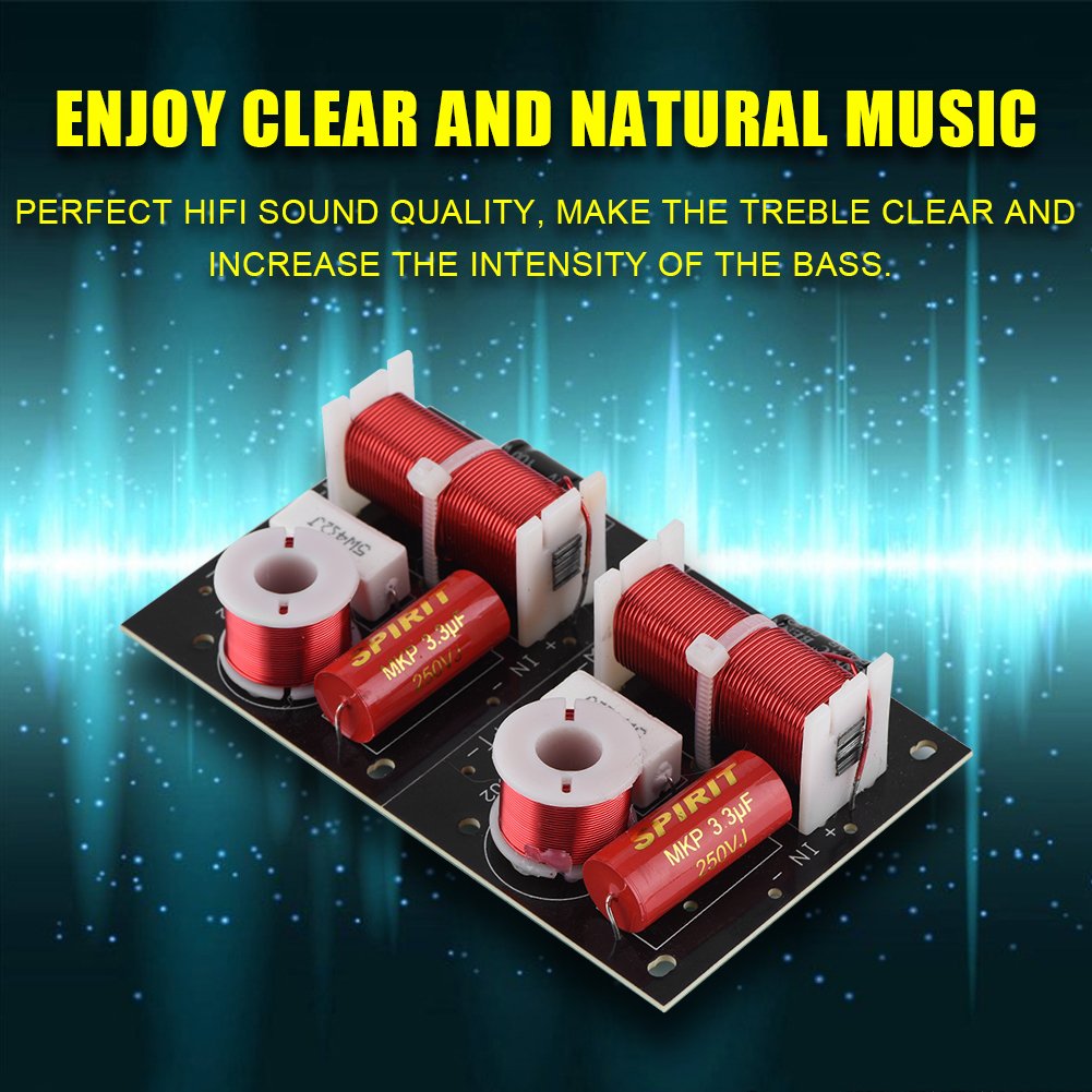 Zerone 2Pcs Divisore per Frequenza Altoparlanti 2 Vie Treble/Bass 2 Unità 2 Unità Hi-Fi Crossover Filtro Distributore di Frequenza Modulo FAI DA TE
