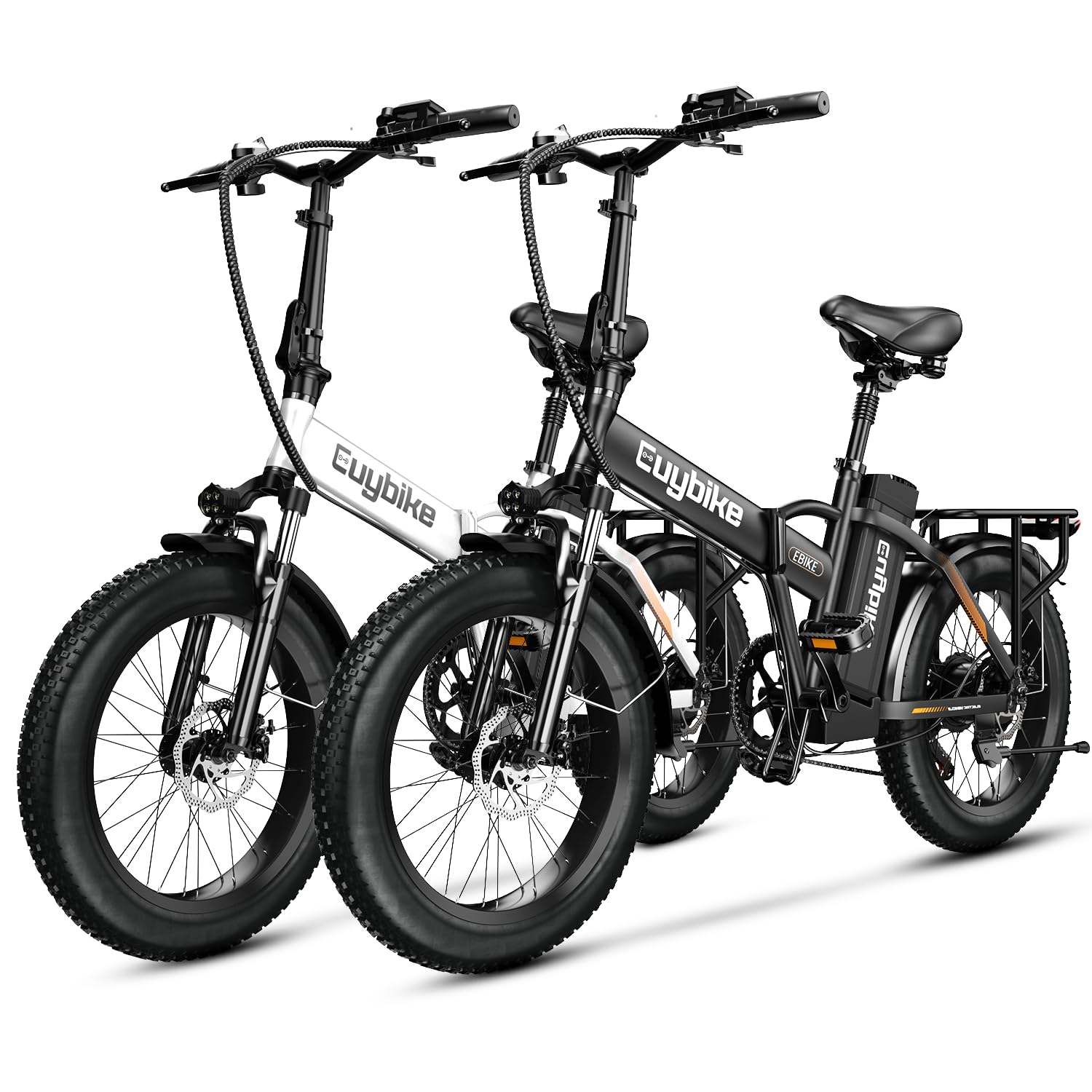 1000W Folding Electric Bike, 48V 20AH Large Removable Battery E Bike, 30+MPH, 80 Miles Max Range, 20" Fat Tire Electric Bike for Adults, Adult Electric Bicycles for Commute Beach Snow