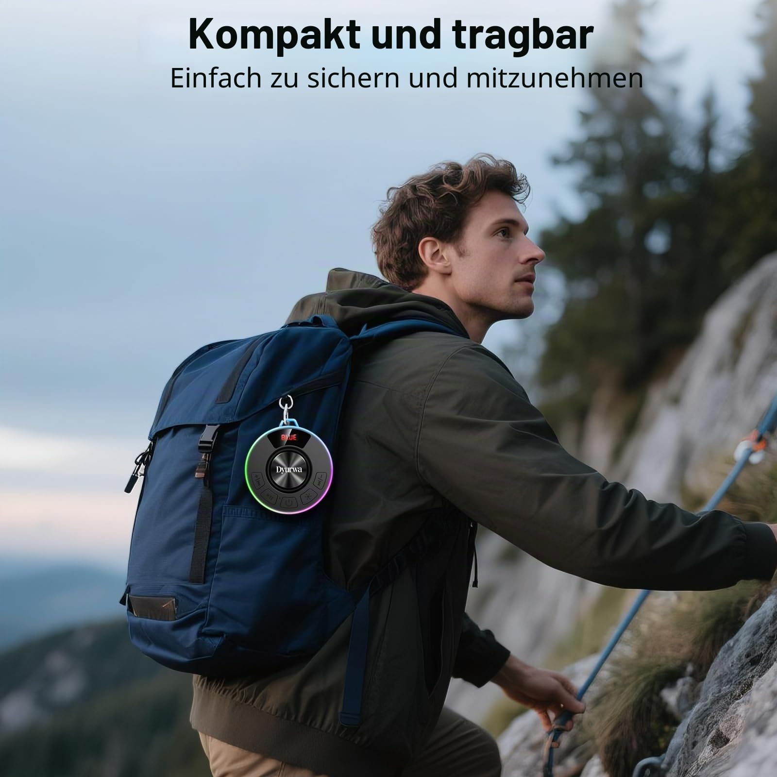 Wasserdichter Bluetooth Duschlautsprecher, 10H Bluetooth-Lautsprecher mit Saugnapf, Tragbare bluetooth 5.3 Lautsprecher mit Stereo-Sound, IPX7 Wasserdicht Musikbox Tragbare für Badezimmer Bergsteigen