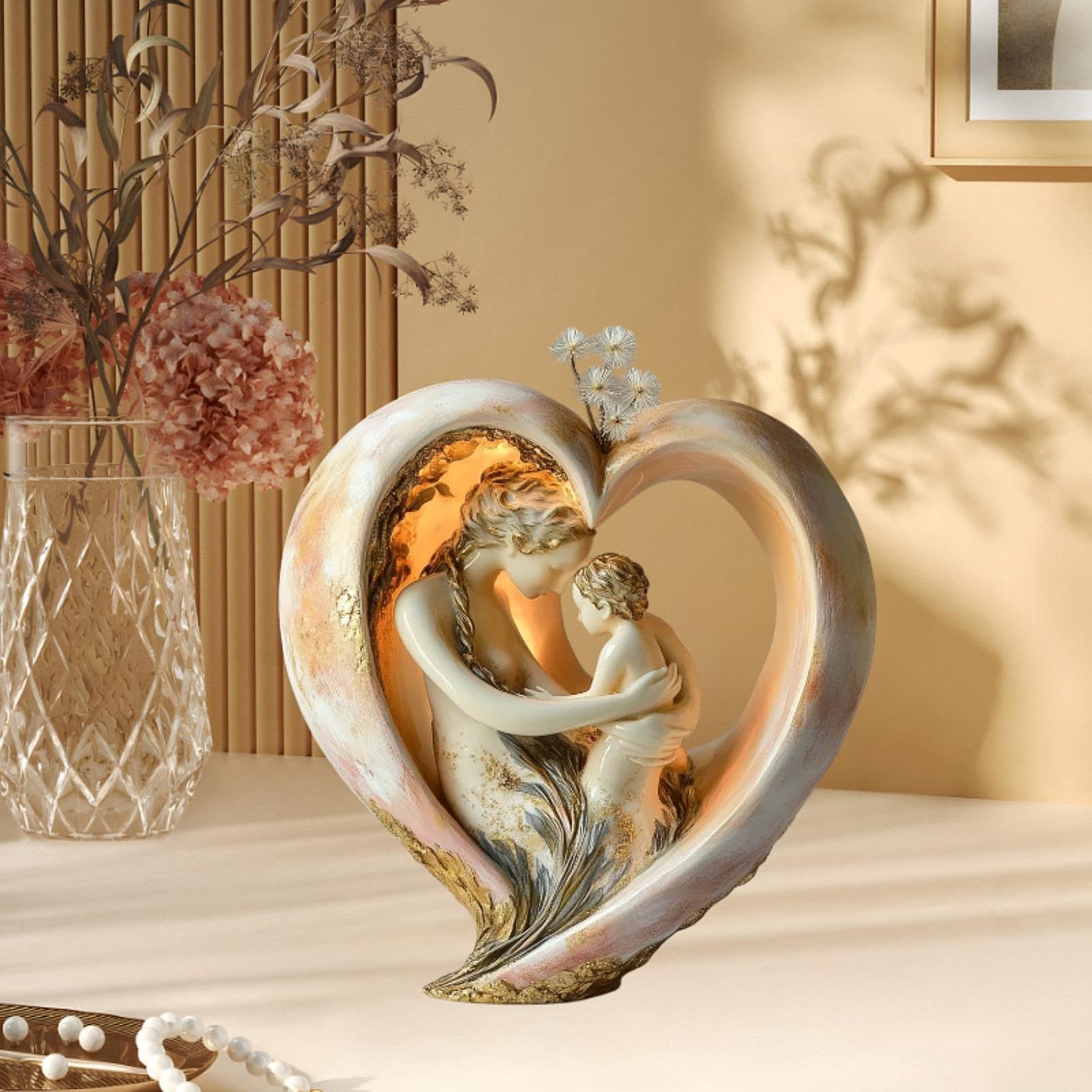 KESOTO Figurine de Mère et Enfant pour Décoration de Table, Style B