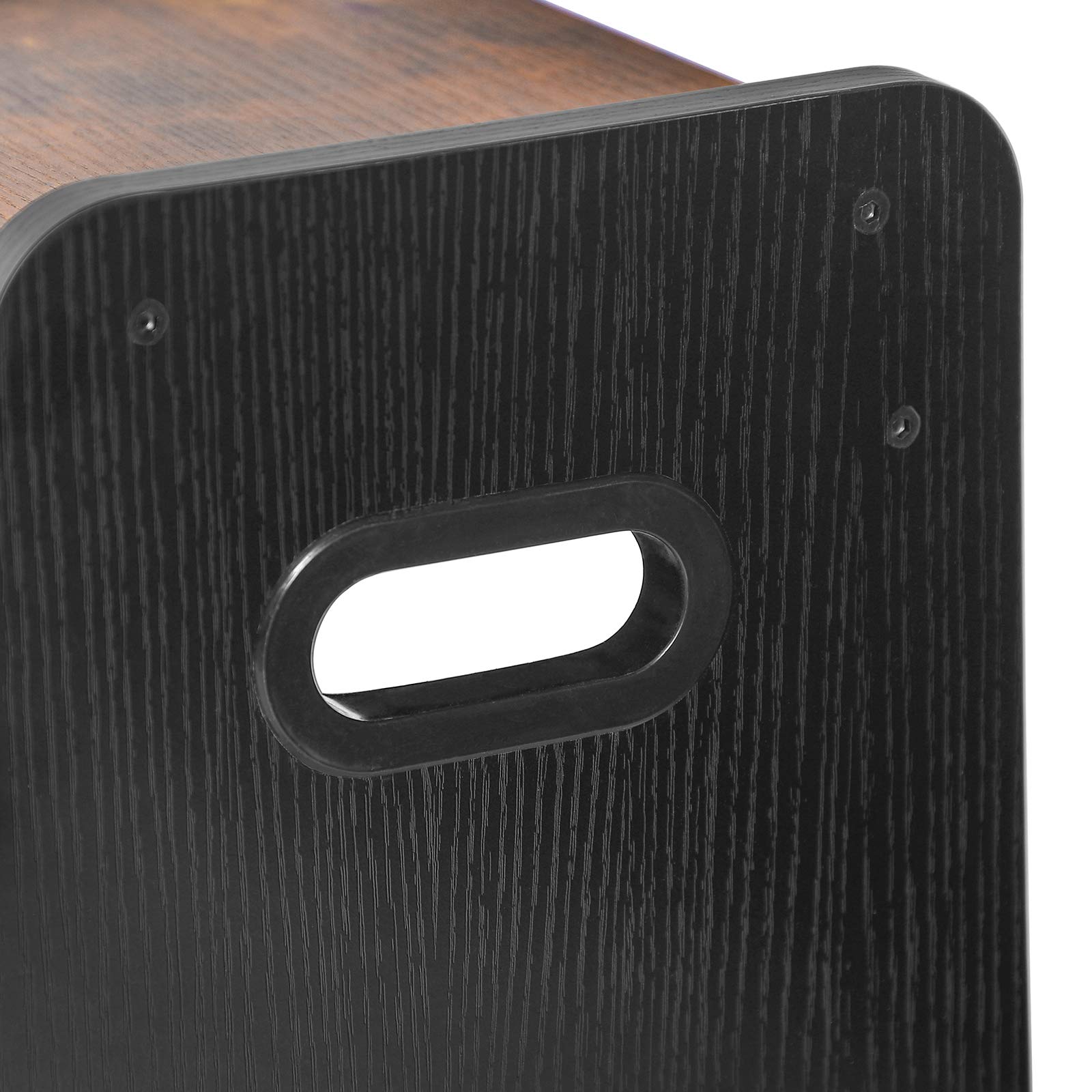 HOOBRO Poggiapiedi per Bambini, Sgabello Scaletta a 2 Gradini, Antiscivolo, Marrone Vintage e Nero