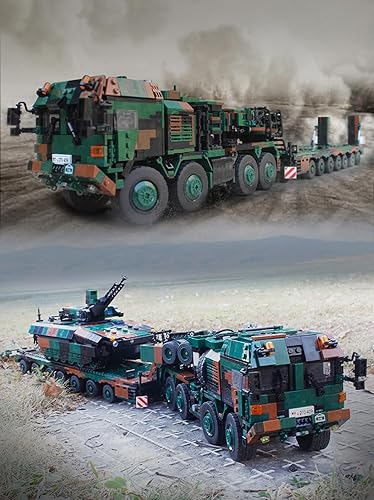 Miniatura 7 de Alemania HX-81 Heavy Transporter Juguetes de construcción para niños de 8 a 12 años de la Segunda Guerra Mundial Juguetes de Transporte Tanque