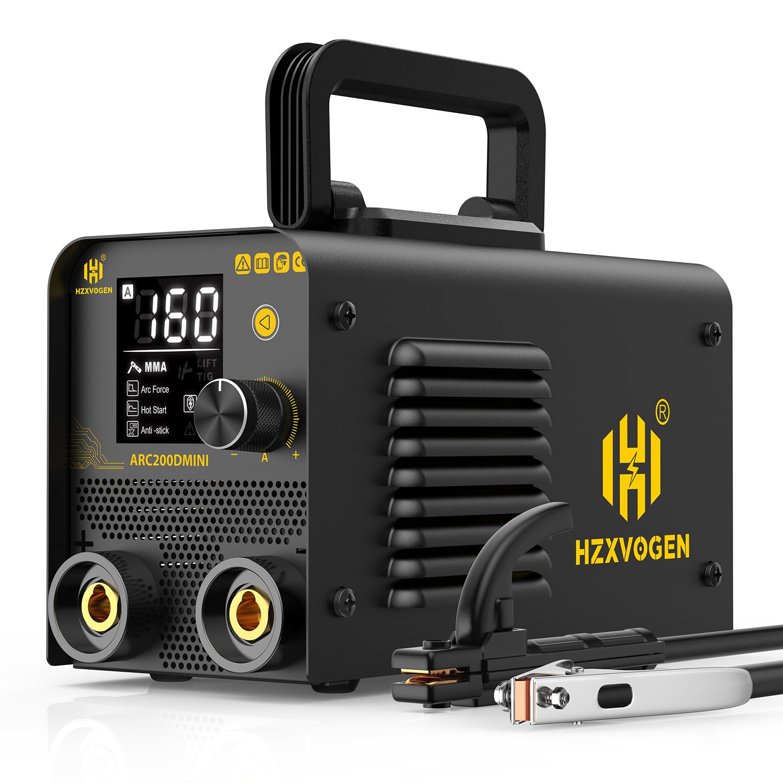 H HZXVOGEN 160A Rod Welder, 2 in 1 TIG/MMA Arc Welding Machine, Hot Start Non-Stick, LED Digital Display, DC Inverter (ARC200DMINI)