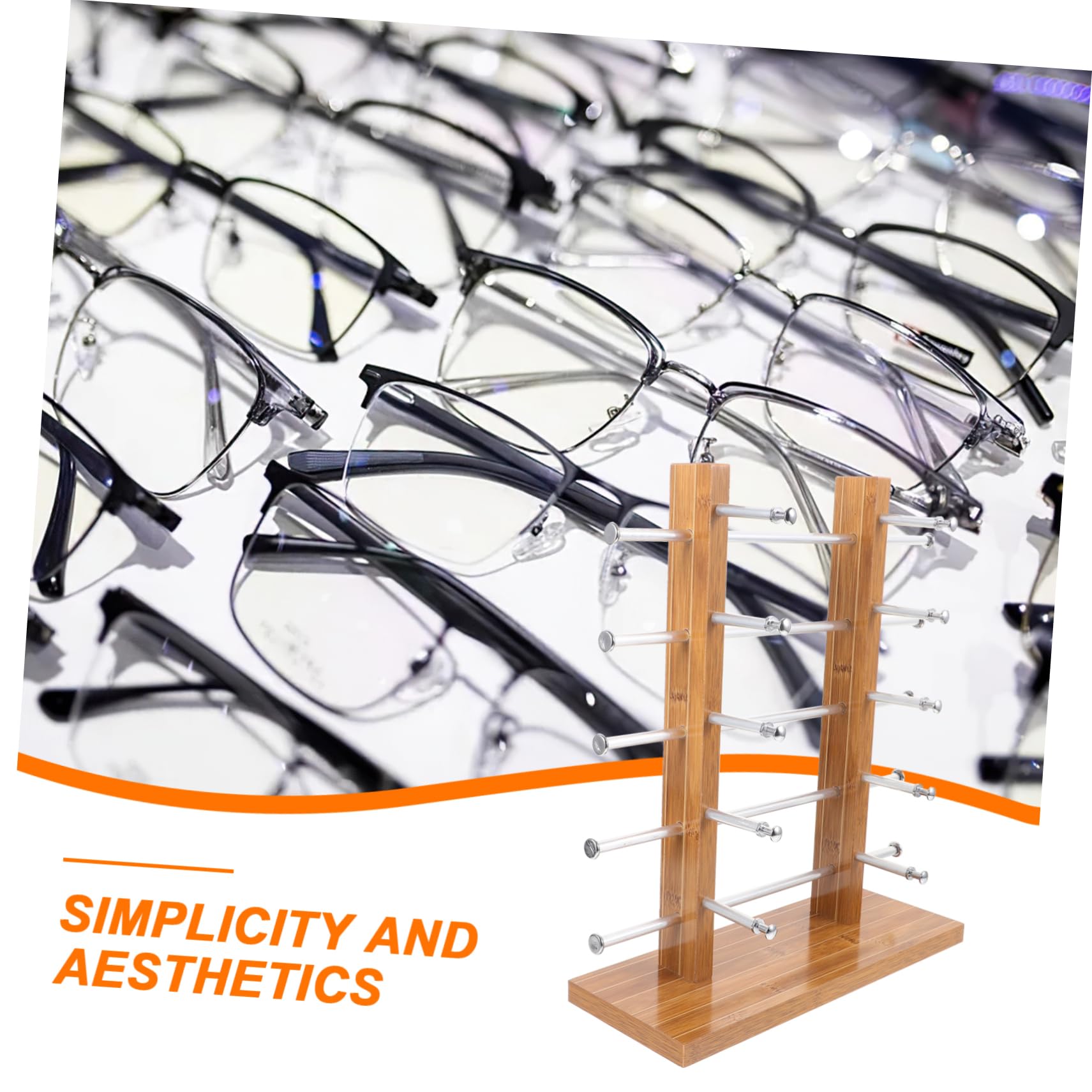 Zerodeko Expositor 10 Versátil Adecuado Soporte Simple de Pares Estructura de Madera Diseño Elegante Verano Almacenamiento Fácil de Mover y Gafas y Decoracion