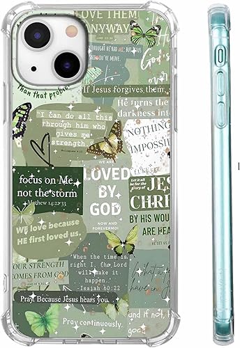 Miniatura 15 de Cubierta de Teléfono con Versículos de la Biblia y Citas Cristianas de Jesús en Collage, Funda Protectora Suave de TPU de Moda para iPhone 16 Pro,