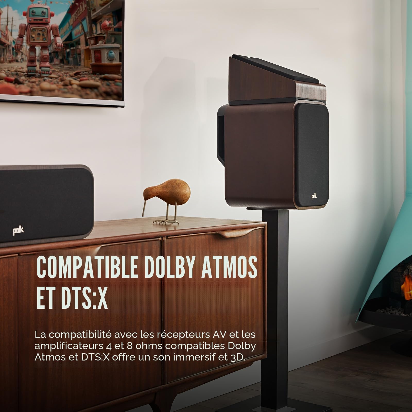 Polk Audio Signature Elite ES20 Enceintes Bibliothèque Hi-Res, Compatibles Dolby Atmos/DTS:X (Paire) - Blanches